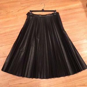 BCBG Max Azria faux leather pleated skirt